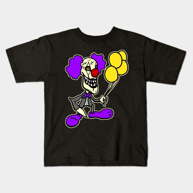 Evil Clown Kids T-Shirt by LatticeART